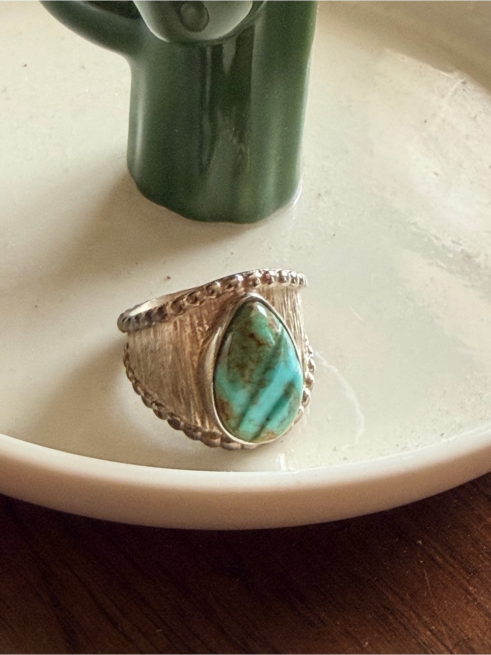 Jay King Turquoise Teardrop Sterling Ring